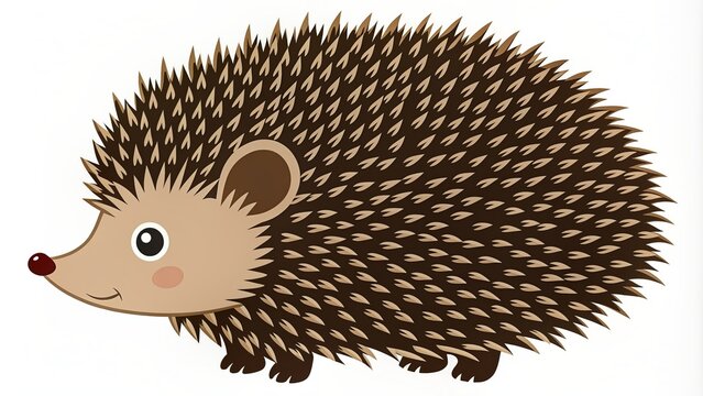 Adorable round hedgehog template silhouette with tiny hands and feet, perfect for cutting and DIY craft projects, isolated on white.