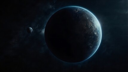 Astronomical illustration of space full of planets and stars, abstract background design