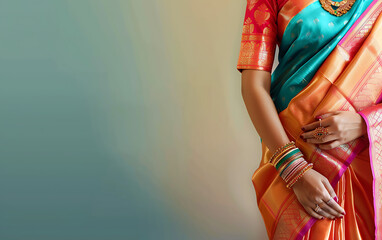A woman wearing saree banner