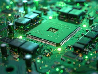 Computer Motherboard Close Up