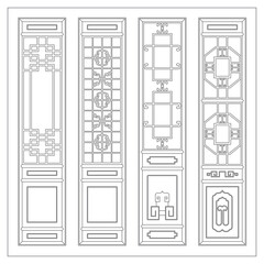 Chinese architectural door and window screen patterns