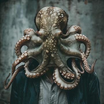 Man with an Octopus on his face 