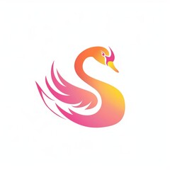 A Swan Logo Template, Icon, Sleek And Elegant Design, Isolated On A White Background