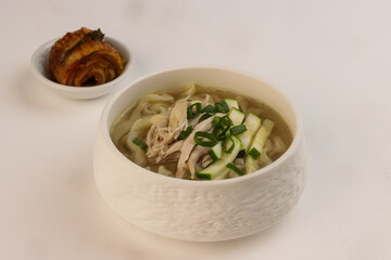 Kalguksu or Dak Kalguksu is Korean Hot Noodle Soup That's Made With Knife Cut Noodles. 