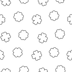 Lucky clover. Seamless pattern. Coloring Page. Traditional Irish symbol for St. Patrick s day. Hand drawn style. Vector drawing. Design ornaments.