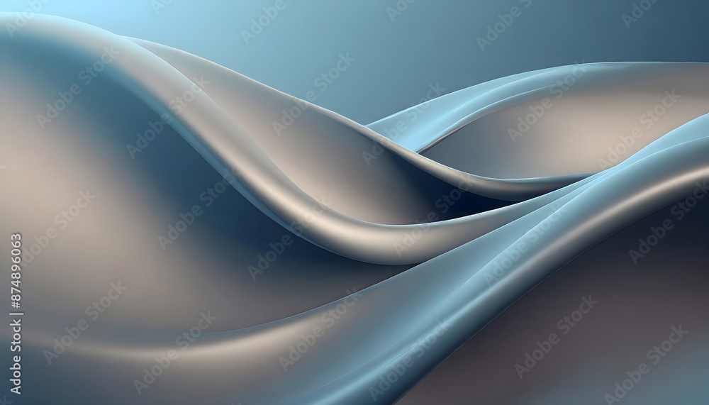 Poster beautiful abstract 3d background with smooth silky shapes. generative ai.