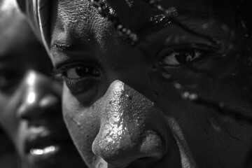Woman's face with water