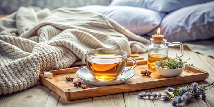 Restful bedtime routine with cozy pajamas, calming essential oils