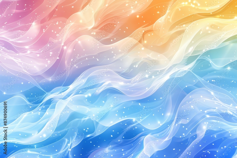 Poster abstract wavy lines in pastel colors creating a soft and dreamy background for gentle and artistic d
