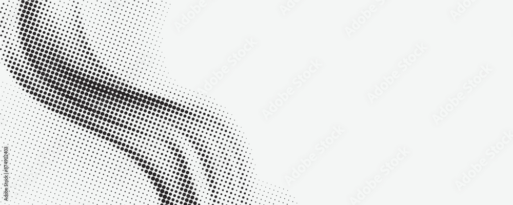 Poster abstract wave element. stylized halftone line art pattern background. data visualization dynamic wav
