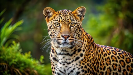 Obraz premium Majestic leopard in the wild, showing its powerful and stealthy nature, wildlife, predator, safari, feline