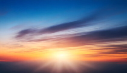 Fototapeta premium Blurred sunset sky background. Generative AI.