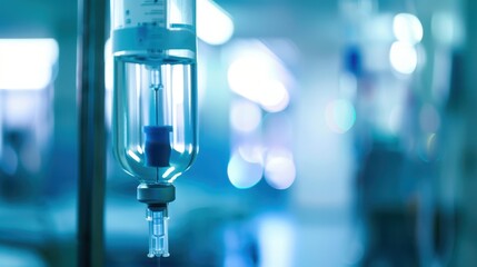 a close up of a drip in a hospital room