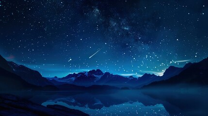 Fototapeta premium A Shooting Star Near The Big Dipper In Engadine