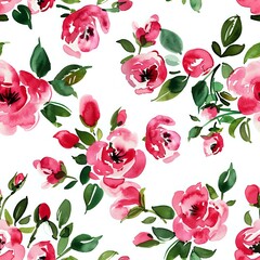 Feminine Pink and Green Floral Texture