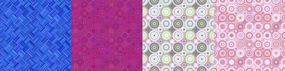 Seamless color geometric pattern set