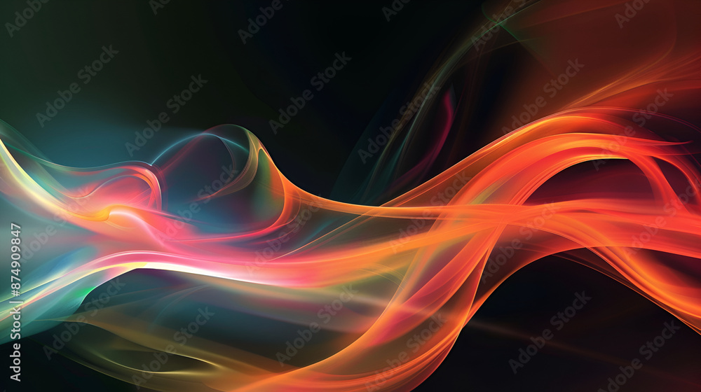 Poster blue and pink abstract smoke background with blurred motion effect 3d rendering,abstract wavy lumino