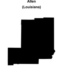 Allen Parish (Louisiana) blank outline map