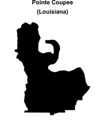 Pointe Coupee Parish (Louisiana) blank outline map