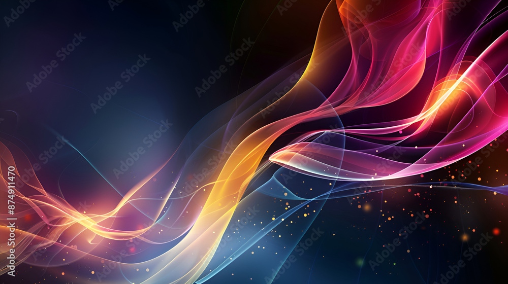 Poster blue and pink abstract smoke background with blurred motion effect 3d rendering,abstract wavy lumino