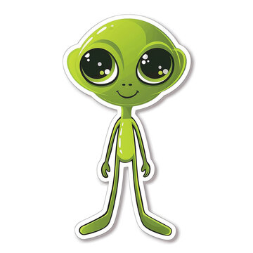 cartoon 3d green humanoid on white background