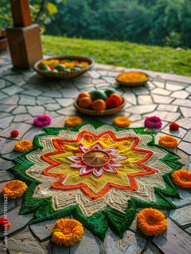 Canvas Prints flower on stone floor