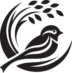 Illustration of a bird logo and silhouette vector