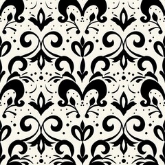 Obraz premium Floral Grid Pattern with Blue, Green, and Pink Flowers on White Background