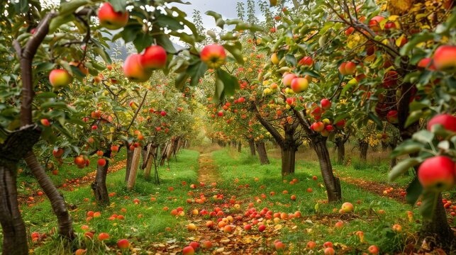 Apple Orchard in Autumn
