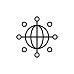 Network icon design with white background stock illustration