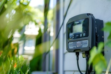 Close-up of an Electrical Control Panel Mounted on a White Wall