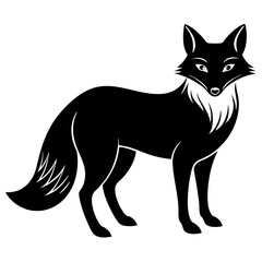 Fox vector silhouette on white background 