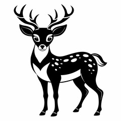 Deer vector silhouette on white background 