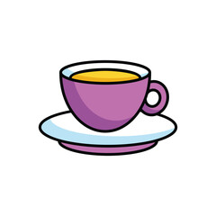 Tea Cup icon design with white background stock illustration