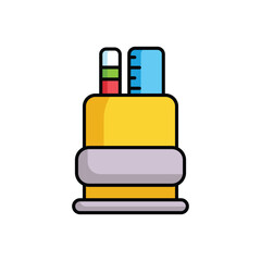 Pencil Stand icon design with white background stock illustration