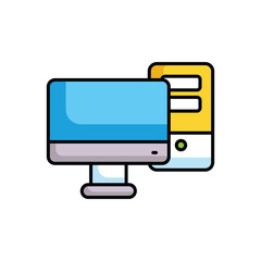 Computer icon design with white background stock illustration