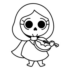  chibi-and-cute-la-llorona-playing-a-musical-instru