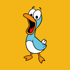 Coot-duck-screams-icon-vector illustration