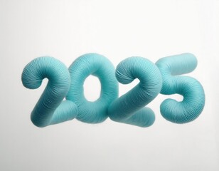 3d happy new year 2025 on a shape