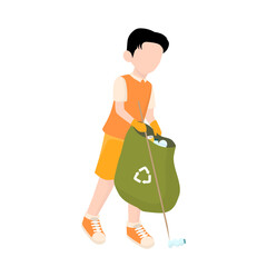 Fototapeta premium A Man Picking Trash 