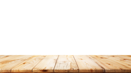 Light wooden table top on white background, Products presentation concept