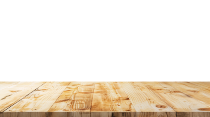 Light wooden table top on white background, Products presentation concept