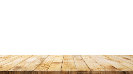 Light wooden table top on white background, Products presentation concept