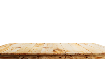 Light wooden table top on white background, Products presentation concept