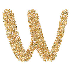 Gradient Glitter Font Letter W uppercase