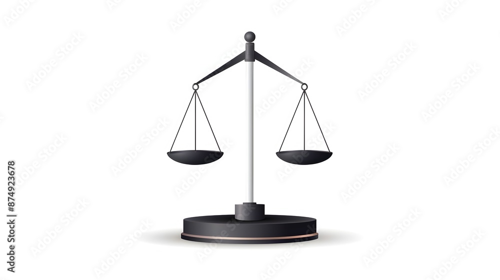 Poster Balanced Scale with Options Symbolizing Decision and Evaluation Process