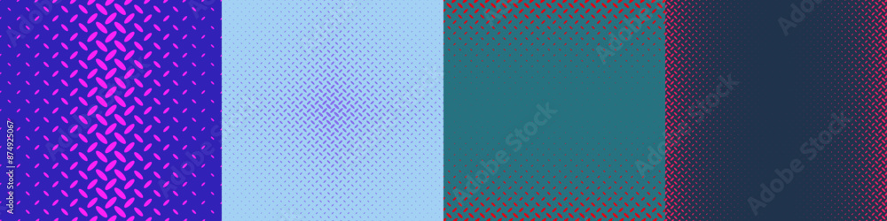 Poster abstract geometric halftone pattern set