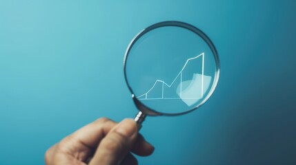 The magnifying glass over graph