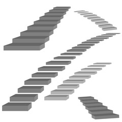 staircase in the house,3d interior staircases isolated on white background. the stair steps collection