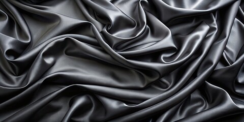 Obraz premium Luxurious black satin background with soft sheen , elegant, smooth, fabric, texture, dark, rich, luxurious, backdrop, sheen
